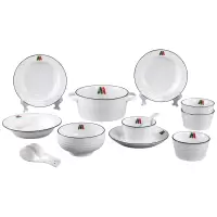菲米（PHMI） 半岛臻品 餐具组合 小清新碗盘餐具10头陶瓷套装 FM-TC814 单位：套