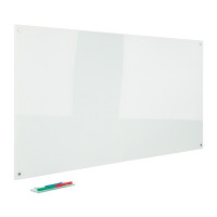 得力(deli)钢化玻璃白板 150*100cm 磁性玻璃写字板黑板挂墙办公室会议培训开会白班板