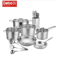 德铂(Debo)菲尼克斯锅具套装304不锈钢炒锅汤锅组合套装DEP-635 单套装