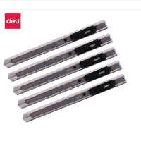 得力(deli)美工刀工业用小刻刀不锈钢拆开箱 2把