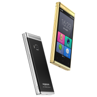 守护宝 W2020 银色 翻盖老人机大屏商务双卡双待智能手机全网通4G电信移动联通手写触屏老人定位微信备用机