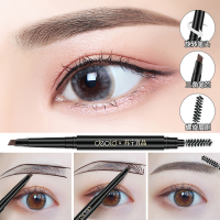 苏宁宜品[三支装]双头眉笔防水防汗持久不易脱色显色不晕染初学者学生眉笔一字眉 02灰色