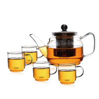 果兹 清风茶语花草茶具套装耐热玻璃茶杯茶壶套装GZ-S14C