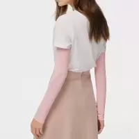 蕉下BENEUNDER 冰薄系列防晒袖套女防紫外线 手套户外春夏长款手臂冰袖 杏花粉(文)