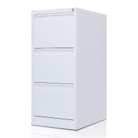 洛克菲勒 白色三斗卡箱文件柜档案柜 办公矮柜带锁一层可放200挂快捞柜
