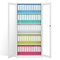 洛克菲勒文件柜办公柜铁皮柜办公室柜子通玻开门柜