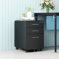 洛克菲勒 活动柜 小柜子黑色密码锁 移动柜带锁文件柜