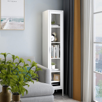 洛克菲勒夹缝收纳柜边角柜整理柜书柜角落边缝柜白色玻璃开门