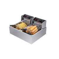 德玛仕 小吃油炸锅油炸机 油条机 薯条机 电炸锅 油炸炉 炸串机 L-102C[双缸20升丨超温保护丨复位开关]