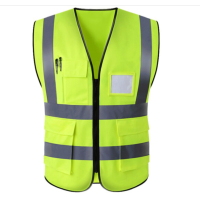 茶花反光背心 多口袋马甲 安全指挥应急救援夜跑骑行马甲 均码