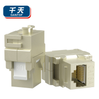 千天(QANTOP)超六类网络模块CAT6A万兆网线插座面板屏蔽免打模 RJ45水晶头母座电脑连接头1个QT-MK021