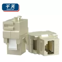 千天(QANTOP)超六类网络模块CAT6A万兆网线插座面板屏蔽免打模RJ45水晶头母座电脑连接头10个QT-MK022
