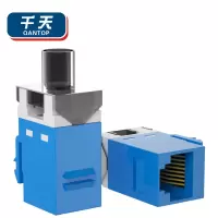 千天(QANTOP)超六类网络模块CAT6打线网线面板模块RJ45水晶头母座电脑网口插座连接头10个QT-MK040