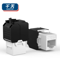 千天(QANTOP)超六类网络模块CAT6免打网线面板模块RJ45水晶头母座电脑网口插座连接头10个QT-MK045