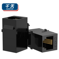 千天(QANTOP)直通式电话模块RJ11镀金芯片连接模块家装机房连接器6P4C插座面板模块10个QT-MK002