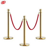 谋福 CNMF8254 礼宾柱围栏 一米线护栏杆 栏杆座隔离带警戒线 可定制logo( 钛金色立柱1根 不含挂绳)