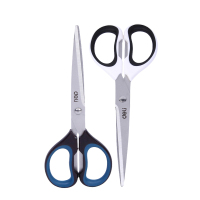 得力 6058 长刃剪刀办公剪纸不锈钢剪子学生文具家用 175mm 3把装 (单位:件)