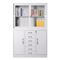 超创 宽移门中六斗资料柜 财务柜 1800X1180X390MM