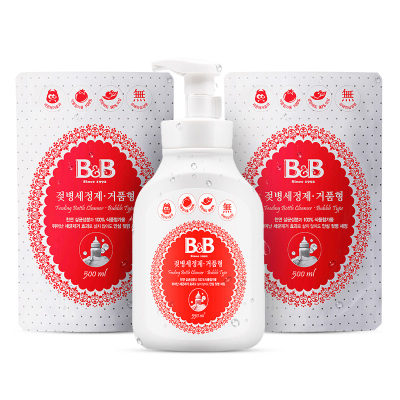 B&B保宁 奶瓶清洁剂 (泡沫型)1550ml(包含550ml*1瓶+500ml*2袋补充装)