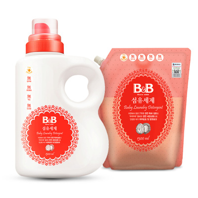 B&B)New 纤维洗涤剂 (香草香-瓶装)1500ml+B&B)New 纤维洗涤剂 (香草香-盖子袋装)1300ml