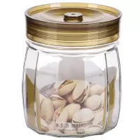玻璃储物罐700ml 加厚圆形密封罐 防潮保鲜瓶储藏瓶 1个装 瓶盖颜色随机 NFH