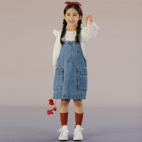 班蒂纳童装春夏新款女童牛仔裙时尚宝宝吊带裙儿童HE08