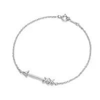 TIFFANY&CO.手链 蒂芙尼时尚手饰S925银女款涂鸦箭头一箭穿心银质手链