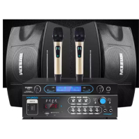 HYUNDA 现代家庭影院ktv音响套装家用k歌点歌机电脑电视客厅卡拉ok全套专业功放音箱设备 10吋音响