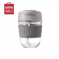 [超高性比价]名创优品(miniso) 乐扣同款 一盖两用玻璃杯茶具350mL(星空灰)