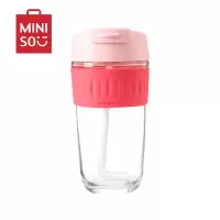[超高性比价]名创优品(miniso) 乐扣同款 一盖两用玻璃杯茶具500mL(活力粉)