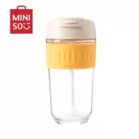 [超高性比价]名创优品(miniso) 乐扣同款 一盖两用玻璃杯茶具500mL(雏菊黄)