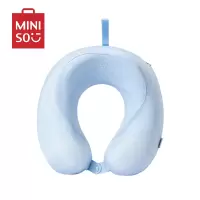名创优品(miniso) 抗菌凉感系列可依靠颈枕(蓝色) 创意玩偶