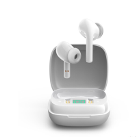 机乐堂 JR-TL6 数显真无线TWS蓝牙耳机 智能数显运动跑步音乐手机耳麦触控苹果华为安卓通用款 白色