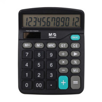得力(deli)大屏幕计算器12位太阳能双电源计算器