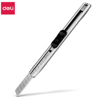 得力(deli)小号金属外壳办公家用美工刀 裁纸刀