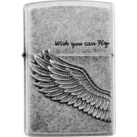 之宝(Zippo)打火机 飞的更高 古银徽章 美国原装进口 煤油防风火机Z-10002