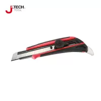 捷科(JETECH) CF-53R 美工刀 18mm手锁式钢爪包胶美工刀 120把(10把*12盒)