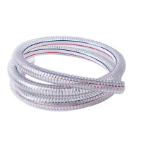 ZDET PVC螺旋钢丝增强软管 透明无味钢丝软管 内径25mm 每卷50米 货期20天（卷）