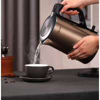 美的电热水壶304不锈钢双层防烫MK-SH17E312