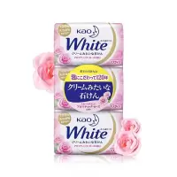 花王white天然植物沐浴香皂玫瑰香 130g*3 20条/箱