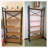 落地简约钢木书架 五层 100*34*175cm