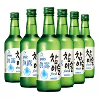 韩国进口新真露竹炭烧酒17.2度360ml*6瓶原味清酒利口预调鸡尾酒