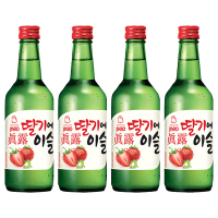 韩国进口真露草莓味烧酒13度360ml*4瓶果味清酒利口预调鸡尾酒