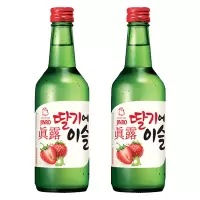 韩国进口真露草莓味烧酒13度360ml*2瓶果味清酒利口预调鸡尾酒