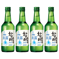 韩国进口新真露竹炭烧酒17.2度360ml*4瓶原味清酒利口预调鸡尾酒