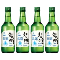 韩国进口新真露竹炭烧酒17.2度360ml*4瓶原味清酒利口预调鸡尾酒