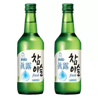 韩国进口新真露竹炭烧酒17.2度360ml*2瓶原味清酒利口预调鸡尾酒