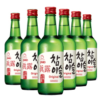 韩国进口新真露竹炭烧酒20.1度360ml*6瓶原味清酒利口预调鸡尾酒