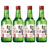 韩国进口新真露竹炭烧酒20.1度360ml*4瓶原味清酒利口预调鸡尾酒
