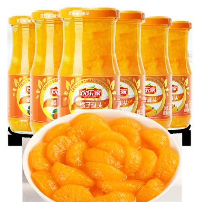 欢乐家 橘子罐头256g*6瓶 方便速食糖水新鲜水果大玻璃瓶休闲零食品